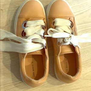 Pink pleather Zara tennis shoes